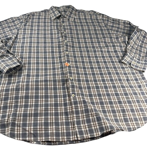 Peter Millar Other - Peter Millar Shirt Mens Button Up Cotton Windowpane Plaid Long Sleeve Sport Top